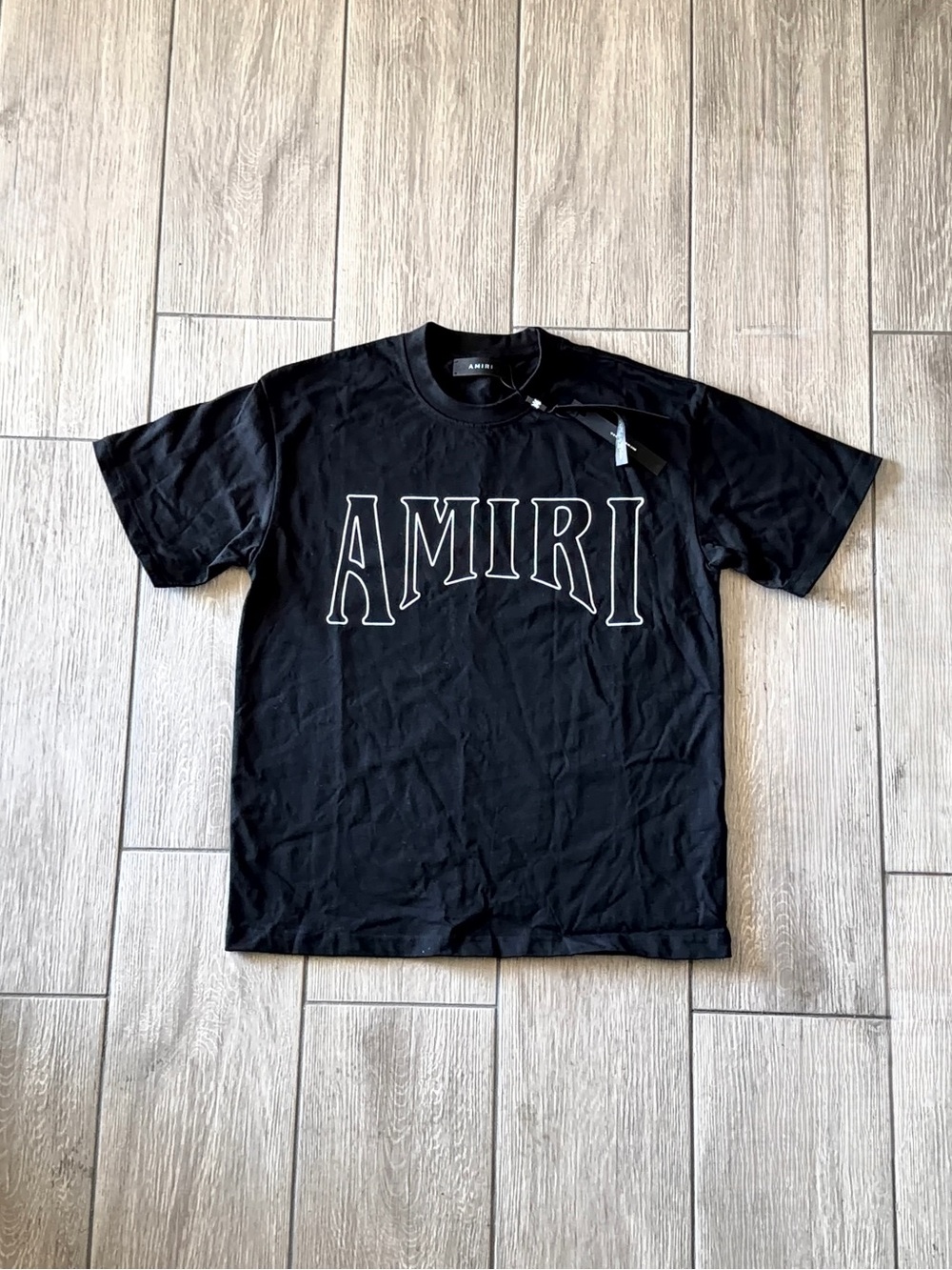 AMIRI Black Tee with Sun Logo Size Medium